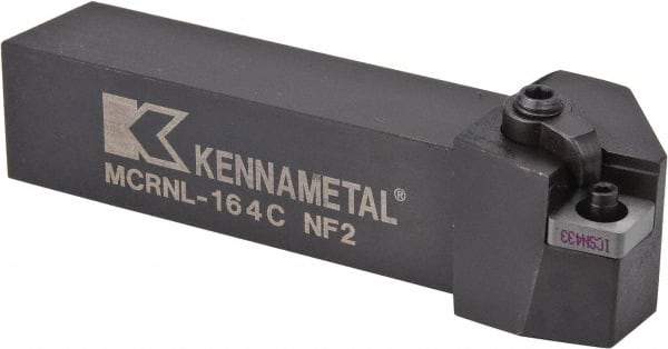 Kennametal - MCRN, Left Hand Cut, 15° Lead Angle, 1" Shank Height x 1" Shank Width, Negative Rake Indexable Turning Toolholder - 5" OAL, CN..43. Insert Compatibility, Series Kenloc - Benchmark Tooling