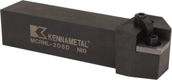 Kennametal - MCRN, Left Hand Cut, 15° Lead Angle, 1-1/4" Shank Height x 1-1/4" Shank Width, Negative Rake Indexable Turning Toolholder - 6" OAL, CN..64 Insert Compatibility, Series Kenloc - Benchmark Tooling