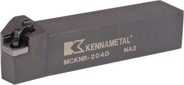 Kennametal - MCKN, Right Hand Cut, 15° Lead Angle, 1-1/4" Shank Height x 1-1/4" Shank Width, Negative Rake Indexable Turning Toolholder - 6" OAL, CN..43. Insert Compatibility, Series Kenloc - Benchmark Tooling