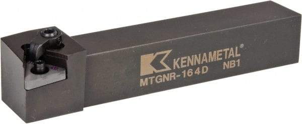 Kennametal - MTGN, Right Hand Cut, 0° Lead Angle, 1" Shank Height x 1" Shank Width, Negative Rake Indexable Turning Toolholder - 6" OAL, TN..43. Insert Compatibility, Series Kenloc - Benchmark Tooling