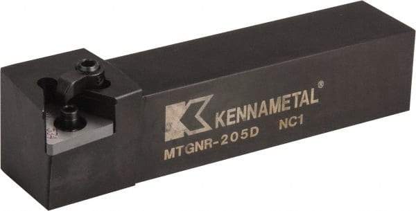 Kennametal - MTGN, Right Hand Cut, 0° Lead Angle, 1-1/4" Shank Height x 1-1/4" Shank Width, Negative Rake Indexable Turning Toolholder - 6" OAL, TN..54. Insert Compatibility, Series Kenloc - Benchmark Tooling