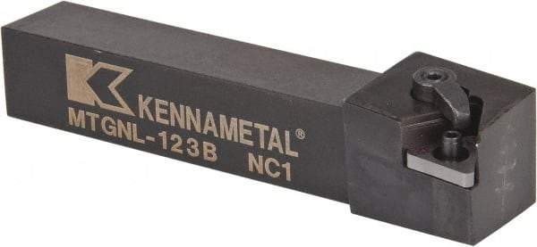 Kennametal - MTGN, Left Hand Cut, 0° Lead Angle, 3/4" Shank Height x 3/4" Shank Width, Negative Rake Indexable Turning Toolholder - 4-1/2" OAL, TN..33. Insert Compatibility, Series Kenloc - Benchmark Tooling