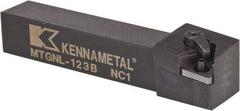 Kennametal - MTGN, Left Hand Cut, 0° Lead Angle, 3/4" Shank Height x 3/4" Shank Width, Negative Rake Indexable Turning Toolholder - 4-1/2" OAL, TN..33. Insert Compatibility, Series Kenloc - Benchmark Tooling