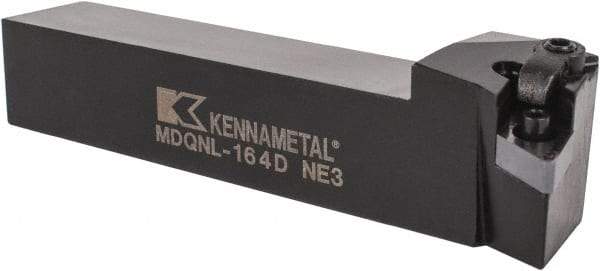 Kennametal - MDQN, Left Hand Cut, 27.5° Lead Angle, 1" Shank Height x 1" Shank Width, Negative Rake Indexable Turning Toolholder - 6" OAL, DN..43. Insert Compatibility, Series Kenloc - Benchmark Tooling