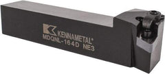 Kennametal - MDQN, Left Hand Cut, 27.5° Lead Angle, 1" Shank Height x 1" Shank Width, Negative Rake Indexable Turning Toolholder - 6" OAL, DN..43. Insert Compatibility, Series Kenloc - Benchmark Tooling