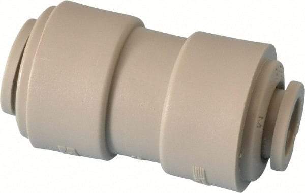 Parker - 1/2 x 3/8" Outside Diam, Acetal Push-to-Connect Tube Union - 250 Max psi, Tan - Benchmark Tooling