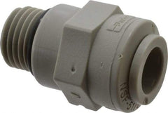 Parker - 3/8" Outside Diam, 9/16-18 UNF-2A, Acetal Push-to-Connect Tube Male Connector - 300 Max psi, Tan - Benchmark Tooling