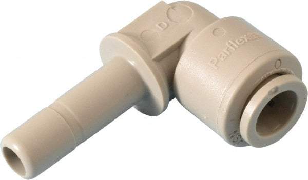 Parker - 3/8" Outside Diam, Acetal Push-to-Connect Tube Plug-In Elbow - 300 Max psi, 3/8" Stem Diam, Tan - Benchmark Tooling