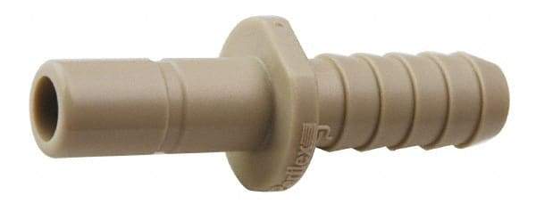Parker - 3/8" Outside Diam, Kynar Push-to-Connect Tube Tube-to-Barb Connector - 300 Max psi, 3/8" Stem Diam, Tan - Benchmark Tooling