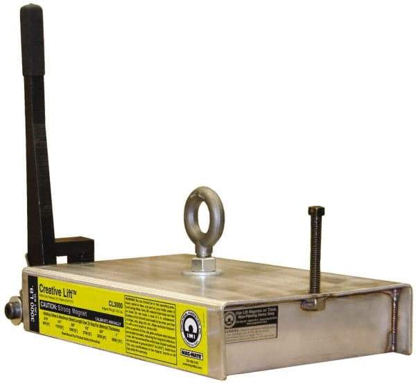 Mag-Mate - 3,000 Lb Load Capacity, Magnetic Lifter - 7" High x 10-1/2" Wide, For Use with Flats - Benchmark Tooling