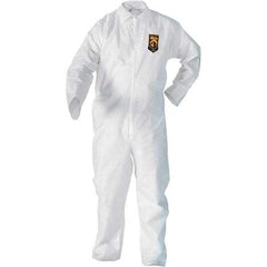 KleenGuard - Size L SMS General Purpose Coveralls - White, Zipper Closure, Elastic Cuffs, Elastic Ankles, Serged Seams - Benchmark Tooling