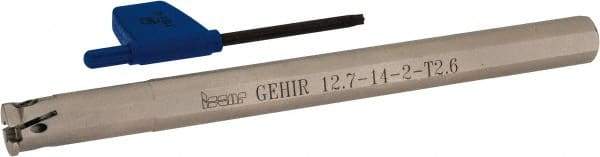 Iscar - GEHI, Internal, Right Hand, 0.102" Max Depth of Cut, 0.075 to 0.095" Groove Width, Indexable Grooving Tool Holder - GEMI.., GEPI.. Insert Compatibility, 1/2" Shank Width, 6" OAL, Through Coolant - Benchmark Tooling