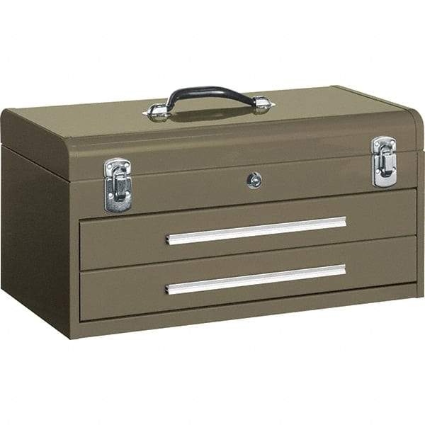 Kennedy - 2 Drawer Tool Box - 20-1/8" Wide x 8-5/8" Deep x 9-3/4" High, Steel, Brown - Benchmark Tooling