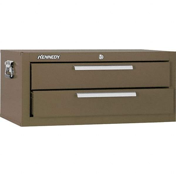 Kennedy - 2 Drawer Brown Drawer Chest Base - 26-5/8" Wide x 11-3/4" High x 12-1/2" Deep, Use with Models 263, 266, 360 Chests & 27", 29", 34" Roller Cabs - Benchmark Tooling