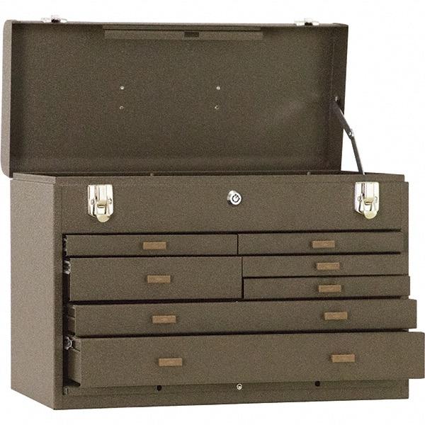 Kennedy - 7 Drawer Tool Chest - 20-1/8" Wide x 8-1/2" Deep x 13-5/8" High, Steel, Brown - Benchmark Tooling