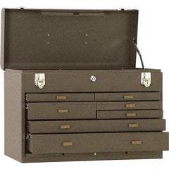 Kennedy - 7 Drawer Tool Chest - 20-1/8" Wide x 8-1/2" Deep x 13-5/8" High, Steel, Brown - Benchmark Tooling