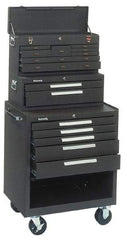 Kennedy - 15 Drawer, 3 Piece, Brown Steel Tool Storage System - 12-1/2 Inches Deep 9-1/2 Inches High 26.68 Inches Wide Base and 3 Inches Deep x 35 Inches High x 29 Inches Wide Roller Cabinet - Benchmark Tooling