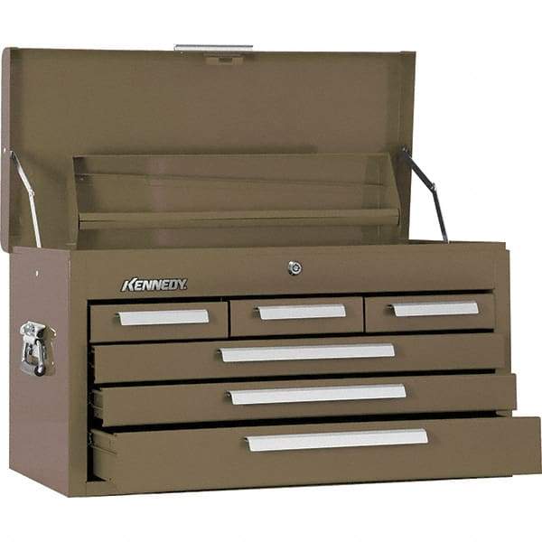 Kennedy - 6 Drawer Tool Chest - 26-1/8" Wide x 12-1/8" Deep x 14-3/4" High, Steel, Brown - Benchmark Tooling