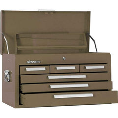 Kennedy - 6 Drawer Tool Chest - 26-1/8" Wide x 12-1/8" Deep x 14-3/4" High, Steel, Brown - Benchmark Tooling