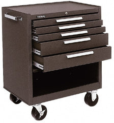 5 Drawer 1,400 Lb Capacity Steel Roller Cabinet 29″ Wide x 35″ High x 20″ Deep, Brown