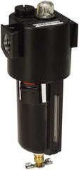 Wilkerson - 1/2 NPT Port, 200 Max psi, Compact Lubricator - Zinc Bowl with Sight Glass, Zinc Body, 64 CFM, 150°F Max, 2.62" Wide x 7.8" High - Benchmark Tooling