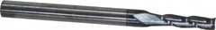 Atrax - 3/32", 3/8" LOC, 1/8" Shank Diam, 1-1/2" OAL, 3 Flute, Solid Carbide Square End Mill - Single End, AlTiN Finish, Spiral Flute, 30° Helix, Centercutting, Right Hand Cut - Benchmark Tooling