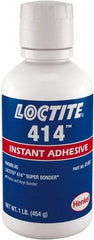 Loctite - 1 Lb Bottle Clear Instant Adhesive - Series 414, 24 hr Full Cure Time - Benchmark Tooling