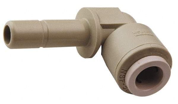 Parker - 3/8" Outside Diam, Kynar Push-to-Connect Plug In Elbow - 300 Max psi, Tan - Benchmark Tooling