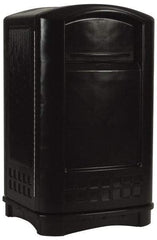 Rubbermaid - 50 Gal Black Rectangle Trash Can - Polyethylene, 42-1/8" High x 24-3/4" Long x 25-1/4" Wide - Benchmark Tooling