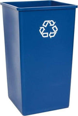 Rubbermaid - 50 Gal Blue Square Recycling Container - Polyethylene, 34-1/4" High x 19-1/2" Long x 19-1/2" Wide - Benchmark Tooling