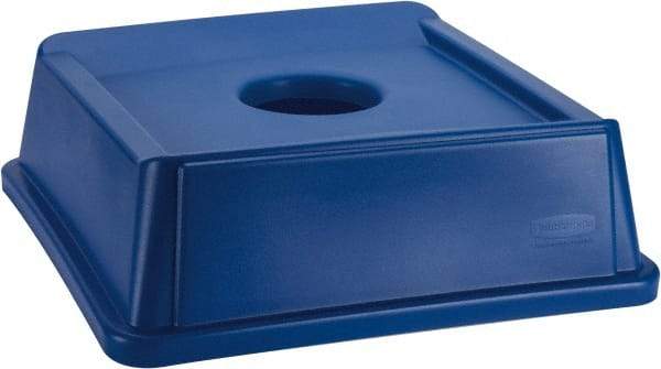 Rubbermaid - Square Lid for Use with 35 Gal Square Recycle Containers - Blue, Polyethylene, For 3569 - Benchmark Tooling