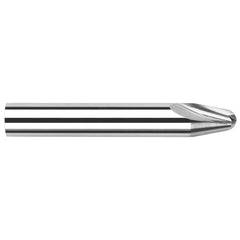 Tapered End Mill: 7 ° per Side, 0.401″ LOC, 2 Flutes, Solid Carbide, Ball End 1″ Shank Dia, 1-1/2″ OAL, Uncoated, Series Runner Cutters