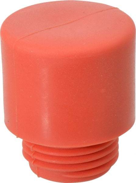 Made in USA - 1" Face Diam, Grade Medium, Red Hammer Tip/Face - Vinyl - Benchmark Tooling