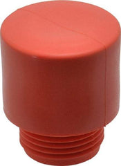 Made in USA - 1-1/2" Face Diam, Grade Medium, Red Hammer Tip/Face - Vinyl - Benchmark Tooling