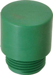 Made in USA - 1-1/4" Face Diam, Grade Hard, Green Hammer Tip/Face - Vinyl - Benchmark Tooling