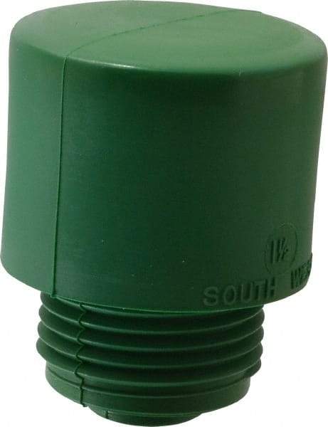 Made in USA - 1-1/2" Face Diam, Grade Hard, Green Hammer Tip/Face - Vinyl - Benchmark Tooling