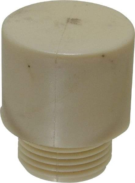 Made in USA - 1-1/2" Face Diam, Grade Tough, White Hammer Tip/Face - Nylon - Benchmark Tooling