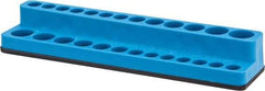 Value Collection - 26 Piece Capacity Magnetic Deep & Shallow Socket Holder - 1/4" Drive, Blue - Benchmark Tooling