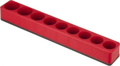 Value Collection - 9 Piece Capacity Magnetic Deep & Shallow Socket Holder - 1/2" Drive, Red - Benchmark Tooling