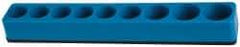 Value Collection - 9 Piece Capacity Magnetic Deep & Shallow Socket Holder - 1/2" Drive, Blue - Benchmark Tooling