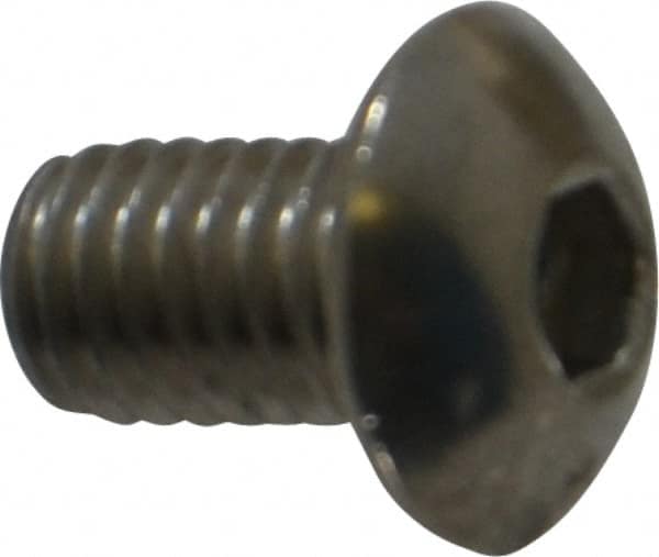 Value Collection - M5x0.80 Metric Coarse Hex Socket Drive, Button Screw - Grade 18-8 & Austenitic A2 Stainless Steel, Uncoated, Fully Threaded, 8mm Length Under Head - Benchmark Tooling