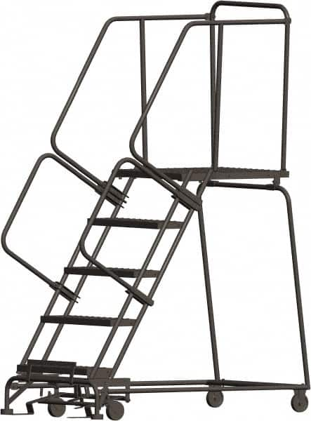 Ballymore - 83" 5 Step Ladder - 450 Lb Capacity, 50" Platform Height, 24" Base Width x 56" Depth, Expanded Metal Tread - Benchmark Tooling