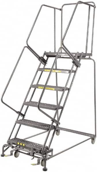 Ballymore - 93" 6 Step Ladder - 450 Lb Capacity, 60" Platform Height, 24" Base Width x 56" Depth, Expanded Metal Tread - Benchmark Tooling