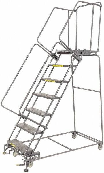 Ballymore - 103" 7 Step Ladder - 450 Lb Capacity, 70" Platform Height, 24" Base Width x 62" Depth, Heavy-Duty Serrated Grating - Benchmark Tooling