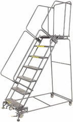 Ballymore - 103" 7 Step Ladder - 450 Lb Capacity, 70" Platform Height, 24" Base Width x 62" Depth, Heavy-Duty Serrated Grating - Benchmark Tooling