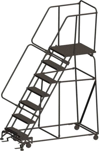 Ballymore - 103" 7 Step Ladder - 450 Lb Capacity, 70" Platform Height, 24" Base Width x 69" Depth, Expanded Metal Tread - Benchmark Tooling