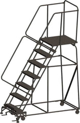 Ballymore - 103" 7 Step Ladder - 450 Lb Capacity, 70" Platform Height, 24" Base Width x 69" Depth, Heavy-Duty Serrated Grating - Benchmark Tooling