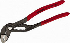 Knipex - 7-1/4" OAL, 1-1/2" Max Capacity, 18 Position Water Pump Tongue & Groove Pliers - Standard V-Jaws, Standard Head, Nonslip Plastic Handles - Benchmark Tooling