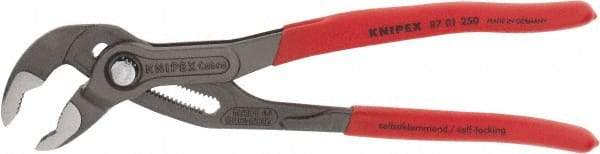 Knipex - 10" OAL, 2" Max Capacity, 25 Position Water Pump Tongue & Groove Pliers - Standard V-Jaws, Standard Head, Nonslip Plastic Handles - Benchmark Tooling