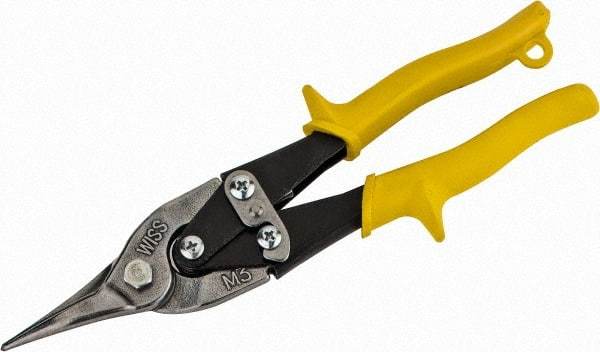 Wiss - 1-3/8" Length of Cut, Straight Pattern Aviation Snip - 9-3/4" OAL, Nonslip Textured Grip Handle, 18 AWG Steel Capacity - Benchmark Tooling